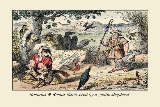'Romulus and Remus Discovered by a Gentle Shepherd' Prints - John Leech ...