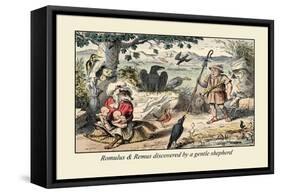 Romulus and Remus Discovered by a Gentle Shepherd-John Leech-Framed Stretched Canvas