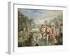 Romulus and Remus, Suckled by Wolf, Found by Faustulus on Banks of Tiber-Giuseppe Cesari-Framed Giclee Print