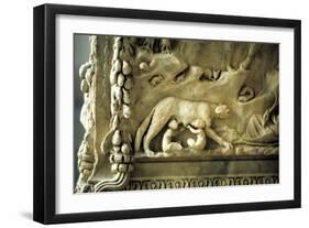 Romulus and Remus Suckling from the She-Wolf-null-Framed Photographic Print