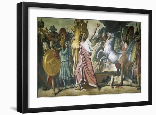 Romulus as Conqueror of King Acros, 1811-1812-Jean-Auguste-Dominique Ingres-Framed Giclee Print