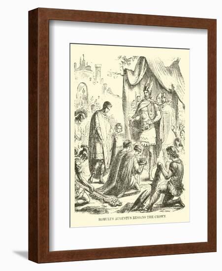 Romulus Augustus Resigns the Crown-null-Framed Giclee Print