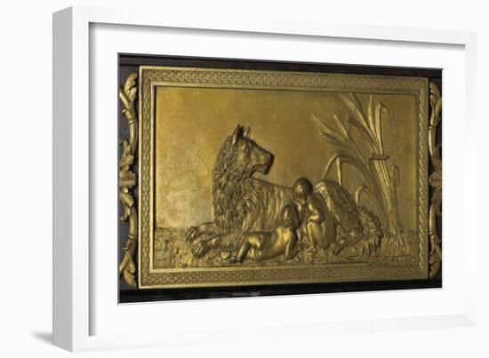 Romulus et Rémus, décor dans le montant de la cheminée du Salon bleu-null-Framed Giclee Print