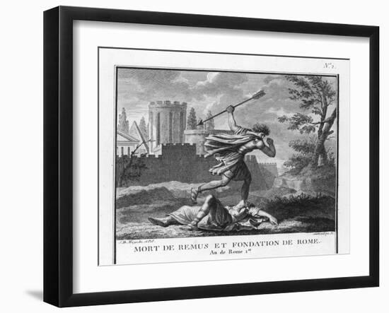 Romulus Founds Rome and Kills Remus When He Mocks It-Augustyn Mirys-Framed Art Print