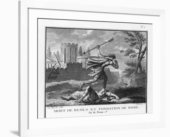 Romulus Founds Rome and Kills Remus When He Mocks It-Augustyn Mirys-Framed Art Print