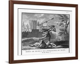 Romulus Founds Rome and Kills Remus When He Mocks It-Augustyn Mirys-Framed Art Print