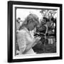 Romy Schneider and Jean-Claude Brialy on set of film Christine, 1958 (b/w photo)-null-Framed Photo