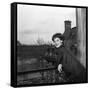 Romy Schneider on a Balcony-Marcel Begoin-Framed Stretched Canvas