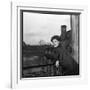 Romy Schneider on a Balcony-Marcel Begoin-Framed Photographic Print