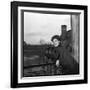 Romy Schneider on a Balcony-Marcel Begoin-Framed Photographic Print