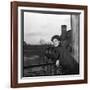 Romy Schneider on a Balcony-Marcel Begoin-Framed Photographic Print