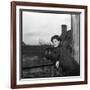 Romy Schneider on a Balcony-Marcel Begoin-Framed Photographic Print