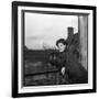 Romy Schneider on a Balcony-Marcel Begoin-Framed Photographic Print