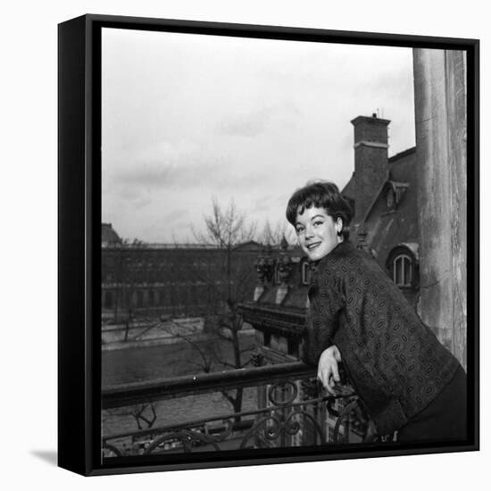 Romy Schneider on a Balcony-Marcel Begoin-Framed Stretched Canvas