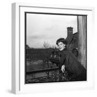 Romy Schneider on a Balcony-Marcel Begoin-Framed Photographic Print