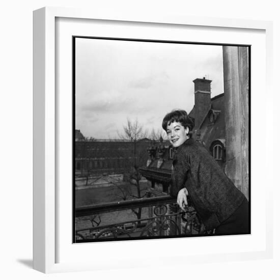 Romy Schneider on a Balcony-Marcel Begoin-Framed Photographic Print