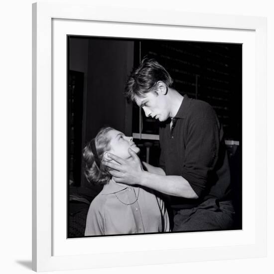 Romy Schneir and Alain Delon Sharing a Moment, 1960'S-Marcel Begoin-Framed Photographic Print