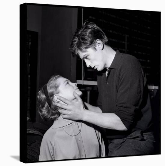 Romy Schneir and Alain Delon Sharing a Moment, 1960'S-Marcel Begoin-Stretched Canvas