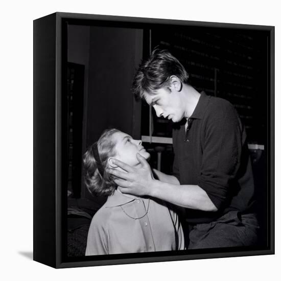 Romy Schneir and Alain Delon Sharing a Moment, 1960'S-Marcel Begoin-Framed Stretched Canvas