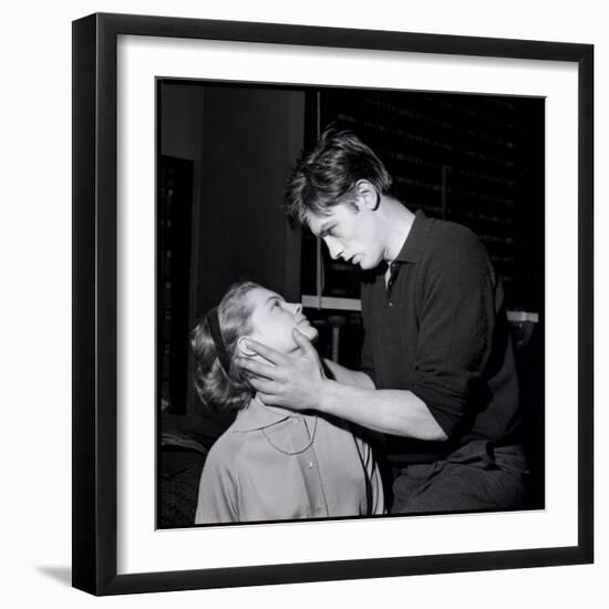 Romy Schneir and Alain Delon Sharing a Moment, 1960'S-Marcel Begoin-Framed Premium Photographic Print