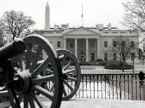 The Early Morning Sunrise Warms the Sky Over the White House-Ron Edmonds-Photographic Print