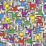 Social Network Circuit Board Pattern-Ron Magnes-Giclee Print