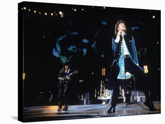 Ron Wood and Mick Jagger During a Performance by the Rolling Stones-null-Stretched Canvas