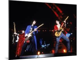 Ron Wood, Mick Jagger and Keith Richards During a Performance by the Rolling Stones-null-Mounted Premium Photographic Print