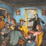 The County-City Building under Siege by Unemployed Demanding Work-Ronald Ginther-Giclee Print