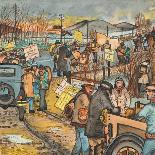 Men and Women in a Washington State Hunger March on U.S. Highway 99 South to Olympia-Ronald Ginther-Giclee Print