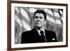 Ronald Reagan American Flag Black White-null-Framed Photo