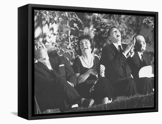 Ronald Reagan and His Wife with Actor Don DeFore at an Anti Communist Rally-Ralph Crane-Framed Stretched Canvas