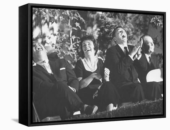 Ronald Reagan and His Wife with Actor Don DeFore at an Anti Communist Rally-Ralph Crane-Framed Stretched Canvas