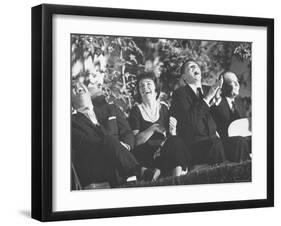 Ronald Reagan and His Wife with Actor Don DeFore at an Anti Communist Rally-Ralph Crane-Framed Photographic Print