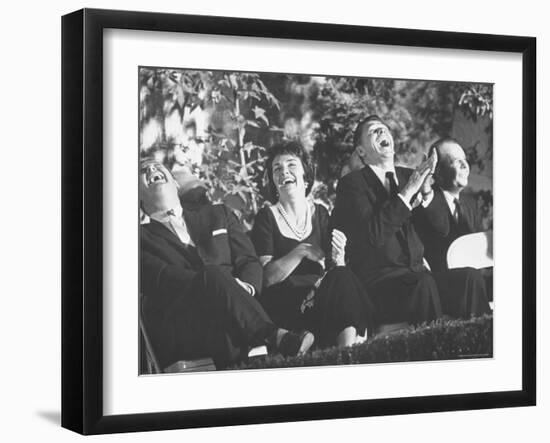 Ronald Reagan and His Wife with Actor Don DeFore at an Anti Communist Rally-Ralph Crane-Framed Photographic Print