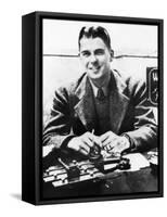 Ronald Reagan Was a Sports Announcer at Radio Station Who in Des Moines, Iowa, ca 1930s-null-Framed Stretched Canvas