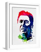 Ronald Reagan Watercolor-Lora Feldman-Framed Art Print