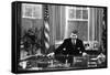 Ronald Regan Desk Oval Office Black White Archival Photo Poster-null-Framed Stretched Canvas