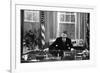 Ronald Regan Desk Oval Office Black White-null-Framed Photo