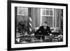 Ronald Regan Desk Oval Office Black White-null-Framed Photo