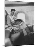 Ronald W. Reagan, Candidate for Governor of California, Traveling on Plane to Campaign in San Jose-Bill Ray-Mounted Photographic Print