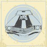 Vector American Muscle Car. Retro Car. Hand Drawn Car-RonAleksandra-Art Print