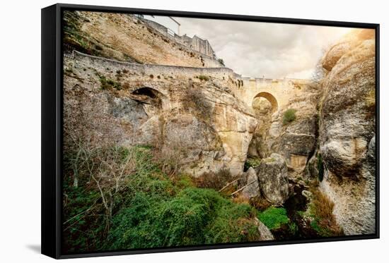 Ronda Bridge and Canyon, Spain-amok-Framed Stretched Canvas