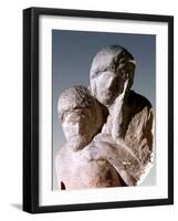 Rondanini Pieta, Detail of the Heads of Christ and Mary-Michelangelo Buonarroti-Framed Giclee Print