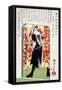 Ronin in a Doorway, Japanese Wood-Cut Print-Lantern Press-Framed Stretched Canvas