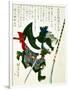 Ronin Lunging Forward, Japanese Wood-Cut Print-Lantern Press-Framed Art Print