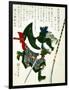 Ronin Lunging Forward, Japanese Wood-Cut Print-Lantern Press-Framed Art Print