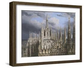 Roof of Milan Cathedral-Luigi Ossip Premazzi-Framed Giclee Print