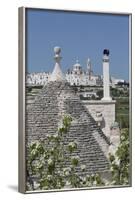 Roof of Traditional Trullo with Locorotondo in Distance, Puglia, Italy, Europe-Martin-Framed Photographic Print