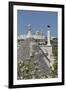 Roof of Traditional Trullo with Locorotondo in Distance, Puglia, Italy, Europe-Martin-Framed Photographic Print